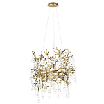 Подвесная люстра в виде ветвей деревьев золотого цвета с прозрачными подвесками-каплями 8 и 14 ламп Droplet Chandelier варинант исполнения - 2 | Loft Concept в Брянске