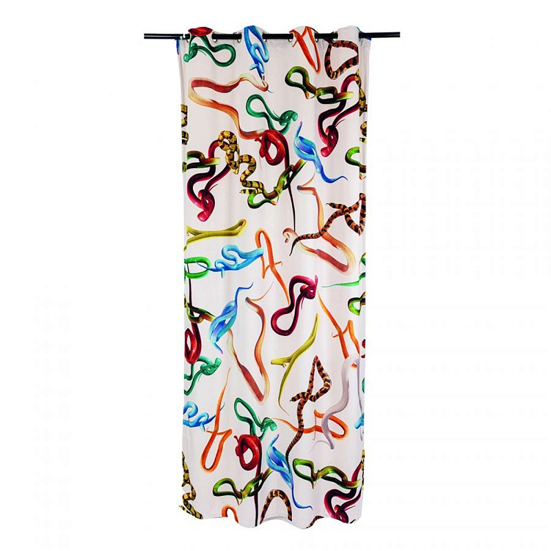 Штора Seletti Snakes White Белый Мульти Штора Seletti Snakes White Белый Мульти в Брянске | Loft Concept