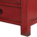 Деревянная ТВ-тумба с 5-ю выдвижными ящиками в китайском стиле красная Wei Chinese TV Stand варинант исполнения - 3 | Loft Concept в Брянске