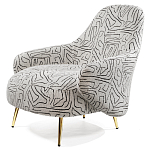 Кресло мягкое с принтом на золотистых ножках Onlooker варинант исполнения - 5 | Loft Concept в Брянске