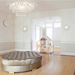 Люстра подвесная круглая с молочными стеклянными подвесками в форме капель Droplet Chandelier варинант исполнения - 4 | Loft Concept в Брянске