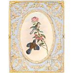 Декоративный постер с изображением птиц в раме с рельефным растительным узором Blooming Birds Poster варинант исполнения - 11 | Loft Concept в Брянске