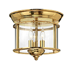 Потолочный светильник в форме фонаря с прозрачным цилиндрическим плафоном и тремя лампами в форме свечей Hinkley варинант исполнения - 5 | Loft Concept в Брянске