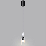 Подвесной светильник с черной металлической основой и рельефным плафоном Glass Pod варинант исполнения - 9 | Loft Concept в Брянске