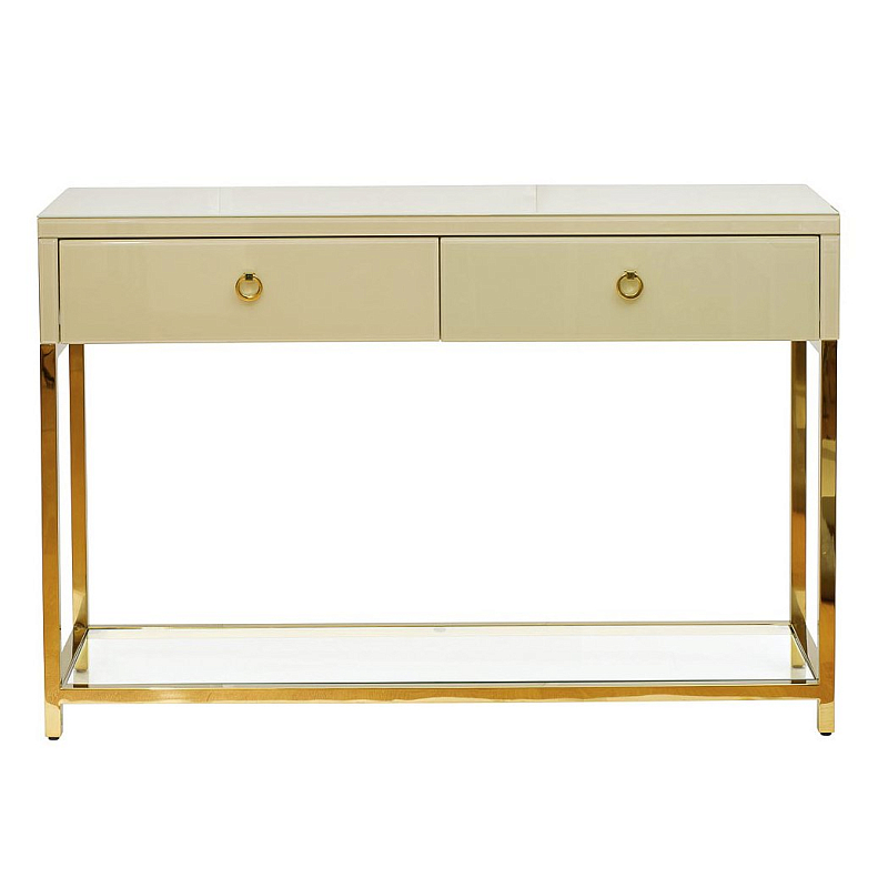 Консоль White Gold Console Золотой Бежевый в Брянске | Loft Concept 