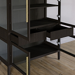 Витрина Primo со стеклянными фасадами и 2 ящиками Темный орех варинант исполнения - 5 | Loft Concept в Брянске