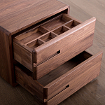 Прикроватный столик деревянный с 2-мя ящиками Moon Walnut Furniture варинант исполнения - 5 | Loft Concept в Брянске