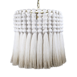 Подвесной светильник круглый плетеный с белой бахромой Braided Bundle of Ears варинант исполнения - 1 | Loft Concept в Брянске