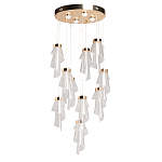 Люстра каскадная с 10-ю прозрачными плафонами Wave Line варинант исполнения - 2 | Loft Concept в Брянске