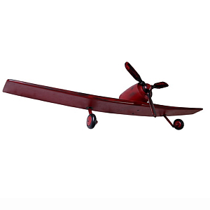 Полка книжная красная в виде самолёта в стиле лофт FLY