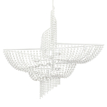 Люстра белая в форме спирали с декором из круглых деревянных бусин White Wooden Beads варинант исполнения - 3 | Loft Concept в Брянске