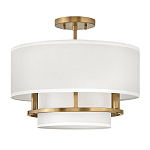 Потолочный светильник с двухслойным белым текстильным абажуром Hinkley варинант исполнения - 14 | Loft Concept в Брянске