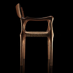 Стул из Ореха с плетеным сидением Kronos Dining Chair Brown варинант исполнения - 3 | Loft Concept в Брянске