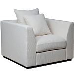 Дизайнерское кресло мягкое с обивкой из рогожки кремового цвета Decoration of Everything варинант исполнения - 1 | Loft Concept в Брянске