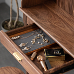 Туалетный стол деревянный с ящиком и зеркалом Moon Walnut Furniture варинант исполнения - 6 | Loft Concept в Брянске