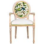 Стул с подлокотниками золотистый из бука с изображением птиц и цветов Blooming Birds варинант исполнения - 1 | Loft Concept в Брянске
