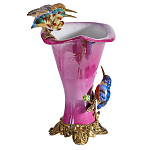 Ваза розового цвета из фарфора с птичкми и цветущими ветвями Garden of Eden варинант исполнения - 3 | Loft Concept в Брянске