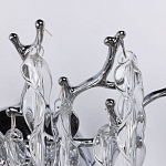 Бра цвета хром с ветвями и прозрачными стеклянными подвесками в виде вытянутых спиральных капель Droplet Chandelier варинант исполнения - 4 | Loft Concept в Брянске