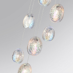 Люстра каскадная с 7-ю круглыми плафонами из рельефного стекла Disc Light варинант исполнения - 5 | Loft Concept в Брянске