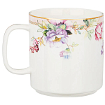 Кружка из фарфора белая с цветочным принтом 400 мл Flower Porcelain Collection варинант исполнения - 1 | Loft Concept в Брянске