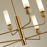 Люстра на штанге с 8-ю цилиндрическими матовыми плафонами и шарами из камня Orb Essence варинант исполнения - 11 | Loft Concept в Брянске