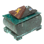 Шкатулка прямоугольная с зеркалом из натурального камня змеевик Stone Casket варинант исполнения - 4 | Loft Concept в Брянске