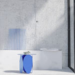 Matis журнальный столик серый из металла и кожи варинант исполнения - 1 | Loft Concept в Брянске