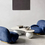 Дизайнерский журнальный стол с изогнутой столешницей на круглых ножках Rigilyr варинант исполнения - 3 | Loft Concept в Брянске