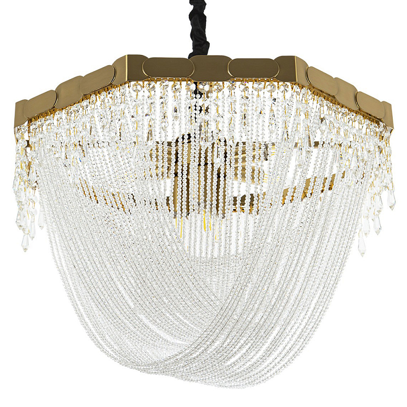 Люстра с хрустальными подвесками Riche Crystal Metal Chandelier 9 Прозрачный Латунь Люстра с хрустальными подвесками Riche Crystal Metal Chandelier 9 Прозрачный Латунь в Брянске | Loft Concept