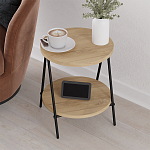 Стол приставной с 2-мя круглыми столешницами из дерева ESSEL OAK варинант исполнения - 8 | Loft Concept в Брянске