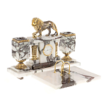 Настольный письменный набор из мрамора с декором в виде льва в подарочной упаковке Marble Accessory варинант исполнения - 2 | Loft Concept в Брянске