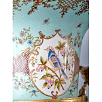 Ваза из голубого фарфора с рисунком птиц и цветов и декоративными элементами Blue Garden варинант исполнения - 9 | Loft Concept в Брянске