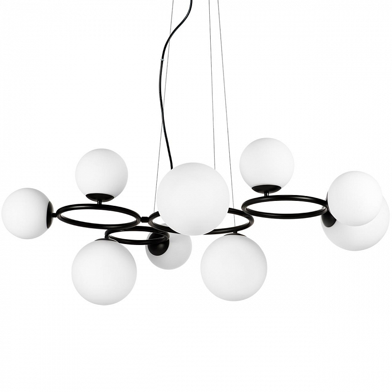 Люстра Bubbles on 4 Rings Chandelier Black Белый Черный в Брянске | Loft Concept 