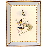 Постер с изображением птиц и цветов в зеркальной раме Blooming Birds Poster варинант исполнения - 8 | Loft Concept в Брянске