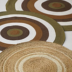 Ковер круглый из хлопка с контрастным узором Bullseye 150 варинант исполнения - 7 | Loft Concept в Брянске