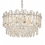 Круглая люстра с хрустальными подвесками на серебряном каркасе Gorgeous Crystal Light варинант исполнения - 2 | Loft Concept в Брянске