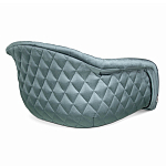 Барный стул со спинкой и мягкой обивкой с ромбами на 4-х деревянных ножках Голубой Велюр Ava Charm варинант исполнения - 3 | Loft Concept в Брянске