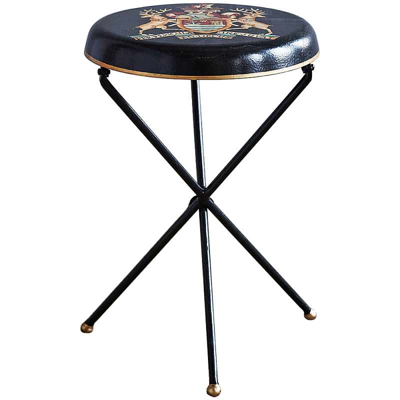 Круглый приставной столик складной Heraldry Chinoiserie Collection Side table Черный Мульти Круглый приставной столик складной Heraldry Chinoiserie Collection Side table Черный Мульти в Брянске | Loft Concept