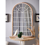 Зеркало-окно настенное в венецианском стиле с деревянной рамой бежевого цвета Venetian Smooth варинант исполнения - 5 | Loft Concept в Брянске