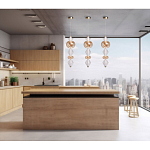 Подвесной светильник с вертикальной композицией из прозрачных и янтарных стеклянных шаров и ромбов Gabriel Scott Luna варинант исполнения - 21 | Loft Concept в Брянске