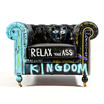 Кресло "Баския и Уорхол" Basquiat Warhol graffiti chair натуральная кожа варинант исполнения - 1 | Loft Concept в Брянске