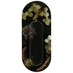 Подставка под благовония из эпоксидной смолы с цветами черная Epoxy Resin Flowers Incense Oval Stand Black варинант исполнения - 1 | Loft Concept в Брянске