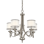 Люстра с белыми тканевыми абажурами в прозрачных стеклянных цилиндрах Kichler варинант исполнения - 6 | Loft Concept в Брянске