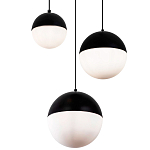 Каскадный светильник с 3-мя плафонами шары Ponzio Flos Cascade Trio Black Sphere Hanging Lamp варинант исполнения - 2 | Loft Concept в Брянске