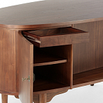 Дизайнерский письменный стол округлой формы с 4-мя ящиками и дверкой с полочками Rili варинант исполнения - 3 | Loft Concept в Брянске