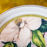 Стул светло-серый из натурального бука с изображением птиц и цветов Blooming Blue Birds варинант исполнения - 4 | Loft Concept в Брянске