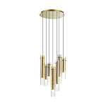 Люстра каскадная с 7-ю цилиндрическими плафонами из стекла Luminous Cylinders варинант исполнения - 4 | Loft Concept в Брянске