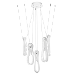 Подвесной светильник белого цвета с 6-ю изогнутыми плафонами Flow Loop варинант исполнения - 2 | Loft Concept в Брянске