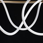 Люстра подвесная круглая золотого цвета с белыми изогнутыми световыми линиями Luke Lampco Tracer Lamp варинант исполнения - 9 | Loft Concept в Брянске