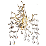 Бра с ветвистым каркасом и стеклянными подвесами цвет золото Golden Leaf Fall варинант исполнения - 1 | Loft Concept в Брянске